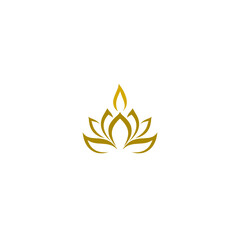 Candle and lotus symbol icon logo design template isolated on white background