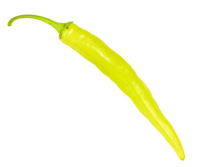 Fresh green hot pepper, transparent background