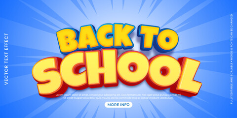 Back to school with editable text effect blue background