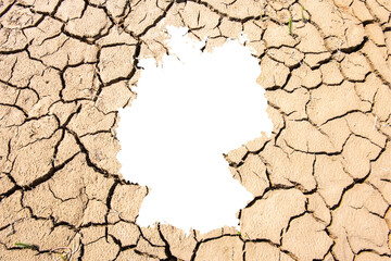  map of Germany as symbol for heat and dryness and climate change