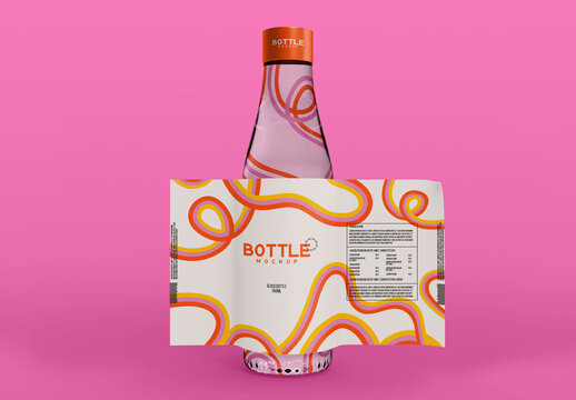 3d Glass Bottle with or without Label Mockup