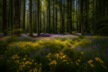 most beautiful forest background Generated Ai technology