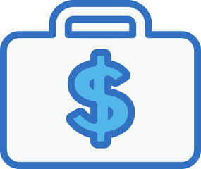 money luggage icon line design, monoline icons.