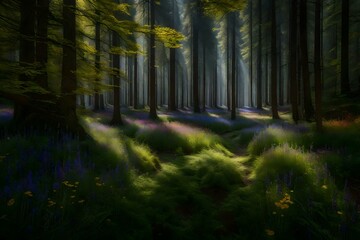 most beautiful forest background Generated Ai technology