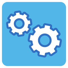 setting flat icon in blue square.