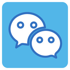 Obraz premium chat flat icon in blue square.