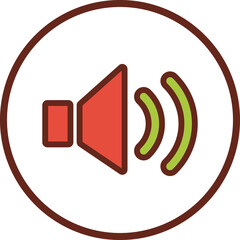 speaker flat icon in circle.