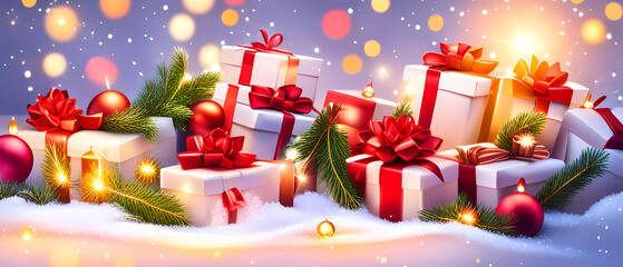 christmas candles and gifts