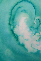 Green wave abstract watercolor background