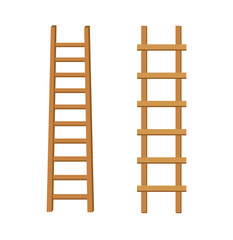 Wooden Stairs or Step Ladders for Domestic and Construction Needs vector icon for web design isolated on white background