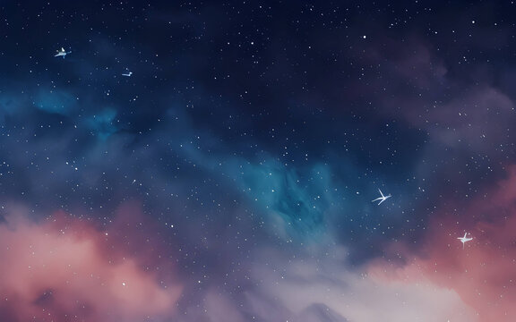 Beautiful watercolor starry sky background