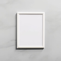 Mockup, picture frame on a white wall. AI generative.