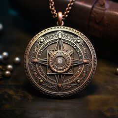 Fototapeta na wymiar esoteric amulet on a chain