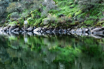 Rocks with river reflections