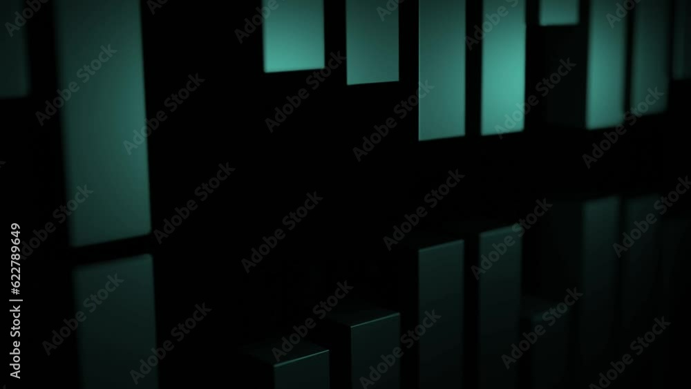 Poster white and turquoise lines. design. small sliding and connecting sticks made in computer graphics.