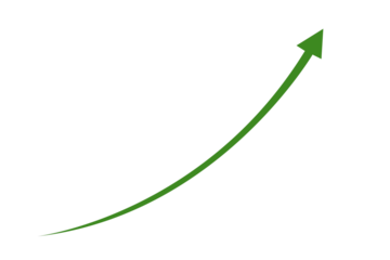 green curved graph with arrow moving up png file type