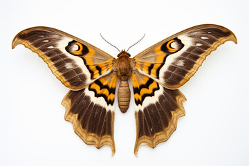 moth on a white background - obrazy, fototapety, plakaty