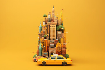 Taxi Service Online Concept. Generative ai image