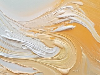 Abstract background of oil paint in golden, beige and white tones.  Abstract background of acrylic paint in variety colors tones.