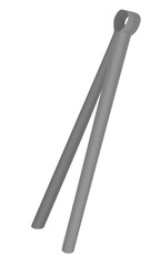 Grey grill tongs. vector illustration