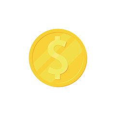 Gold coin with dollar sign isolated. Realistic 3d coin. Money penny as symbol of wealth and success. Income and high earnings in coins. Dollar coin vector illustration. Gold in form of penny