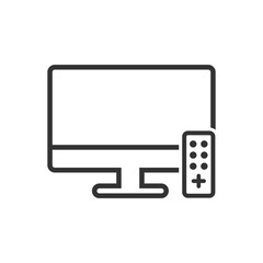 Television With Remote Icon Sign Symbol