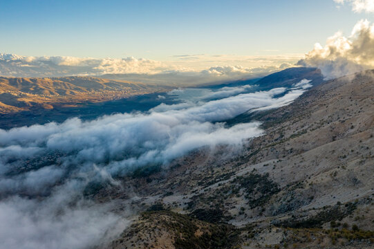 Aerial view of Bekaa valley. Bekaa, Lebanon