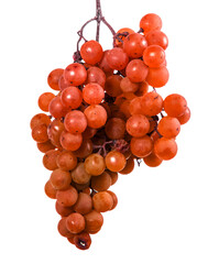 bunch of ripe orange grapes. on a white background