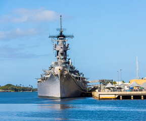 Fototapeta premium The USS Missouri Memorial on Pearl Harbor, Oahu, Hawaii, USA