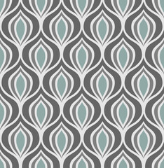 LIGHT GRAY VECTOR SEAMLESS BACKGROUND WITH LIGHT BLUE AND GRAY ABSTRACT FIGURES IN ART DECO STYLE