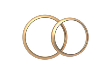 Wedding rings isolated on white background. 3d render
