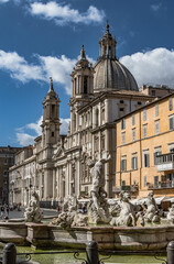 Naklejka na ściany i meble Fountain of Neptune Rome, Italy