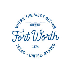 Fort Worth, Texas Vector design template. Fort Worth, Texas logotype. Vector and illustration.