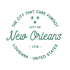 New Orleans, Louisiana Vector design template. New Orleans logotype. Vector and illustration.