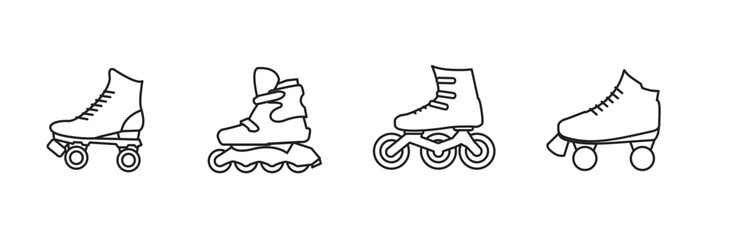 Roller skate icon line symbol. Premium quality isolated rollerskating element in trendy style. roller skate icon vector. Linear style sign for mobile concept and web design. roller skate illustration