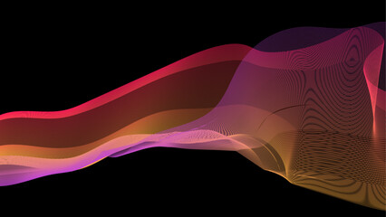 Abstract colourful wave lines in a vector format, isolated on a white backdrop. A component of technology, science, music, or contemporary concepts.