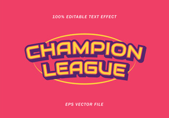 Champion league editable text effect graphic style