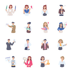 Collection of Business People Flat Illustrations 

