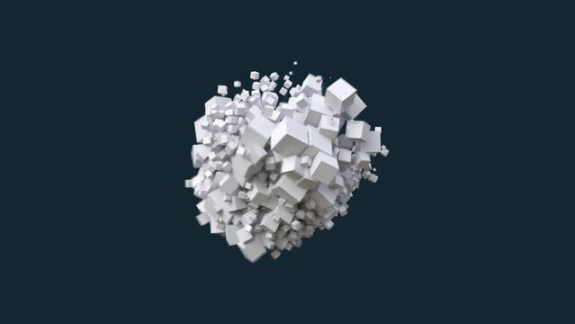 flying cloud of cubes