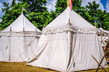 typical old-fashioned tent at a medieval festival