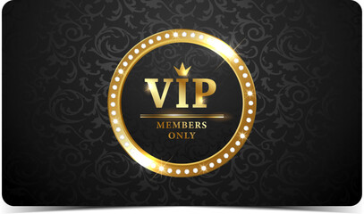 Premium VIP Card. Black and gold luxury vip business card design template.