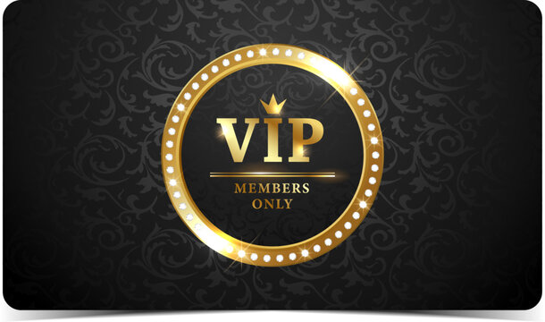 Premium VIP Card. Black and gold luxury vip business card design template.
