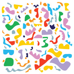 Colorful line doodle seamless pattern. Creative minimalist style art background, trendy design with basic shapes. Modern abstract color backdrop.