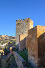 Medieval architecture in the Alhambra fortress, Spain