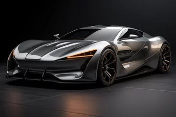 Futuristic concept car on a black background, expensive exclusive sports auto, AI Generated © staras