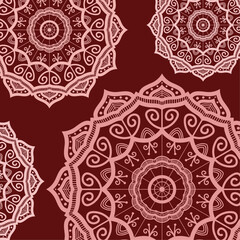Background with mandalas. Lace pattern in vector