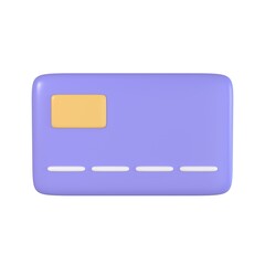 Fototapeta premium 3D credit card icon isolated on white background. 3D onlint payment concept. Money financial security for online shopping. Online banking. 3D rendering illustration. Minimal cartoon style.