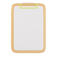 3D clipboard icon isolated on white background. 3D rendering illustration. Minimal cartoon style.