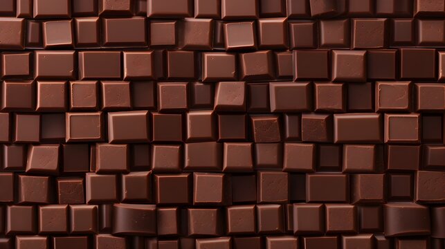 Un mur de morceaux de chocolat