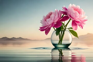 Obraz premium pink flowers in a vase